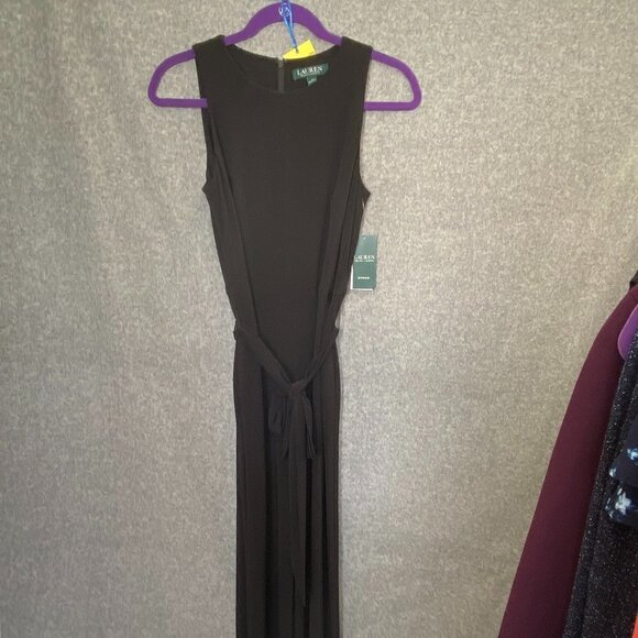 40. Ralph Lauren Solid Black Pants Jumpsuit Size 0 - Picture 1 of 5